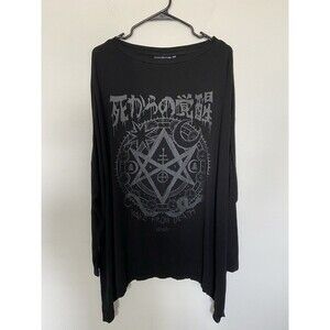Killstar Gothic Tunic Dress XS Black Womens Wake From Death Ritual Oversized Top